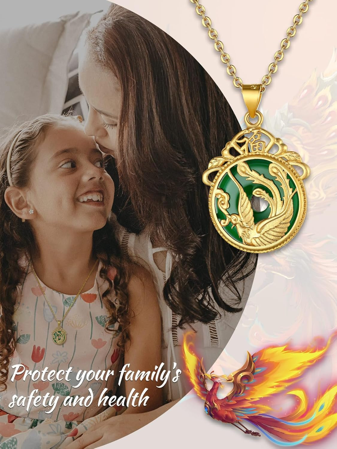 Gold Plated Dragon Phoenix Necklace