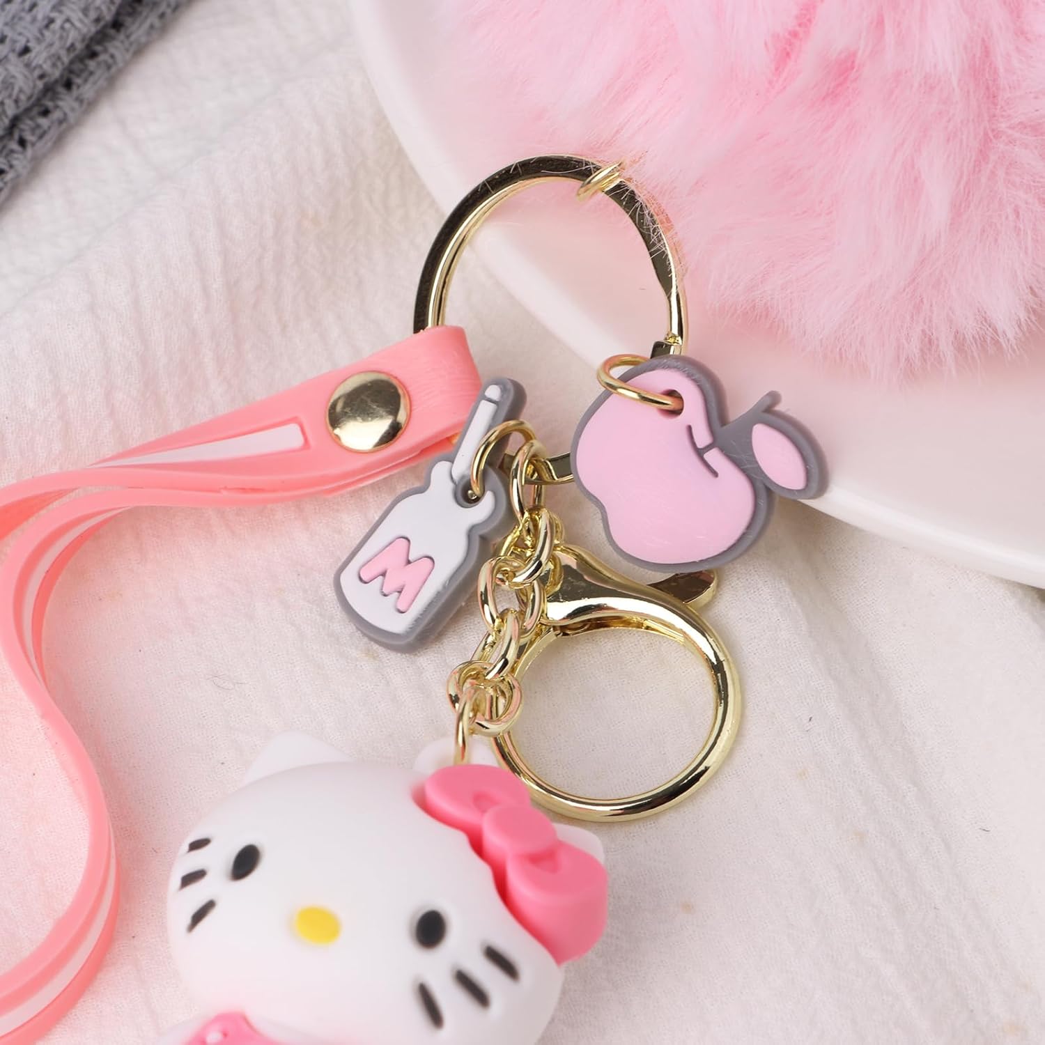 Hello Kitty Cute Keychain Accessory, Key Handbag Charms for Women