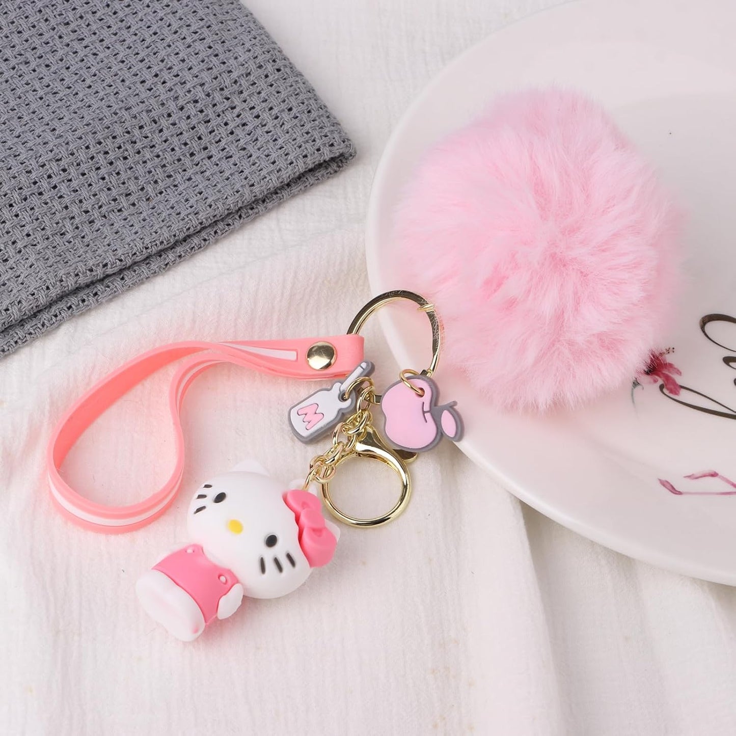 Hello Kitty Cute Keychain Accessory, Key Handbag Charms for Women