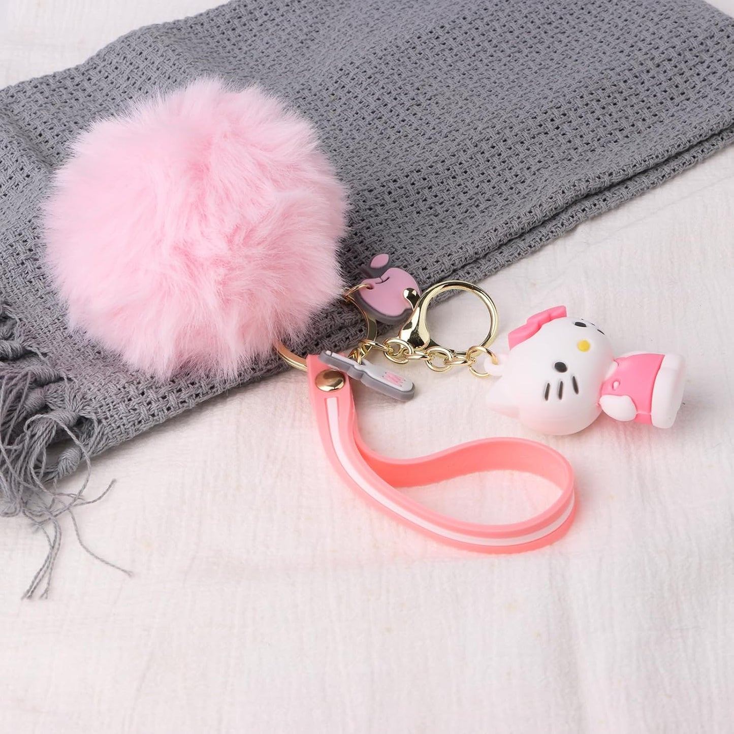 Hello Kitty Cute Keychain Accessory, Key Handbag Charms for Women