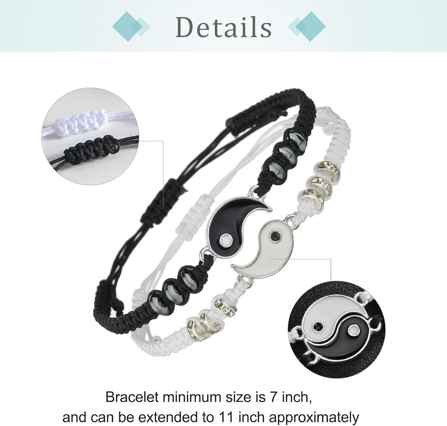 Matching Yin Yang Adjustable Bracelet